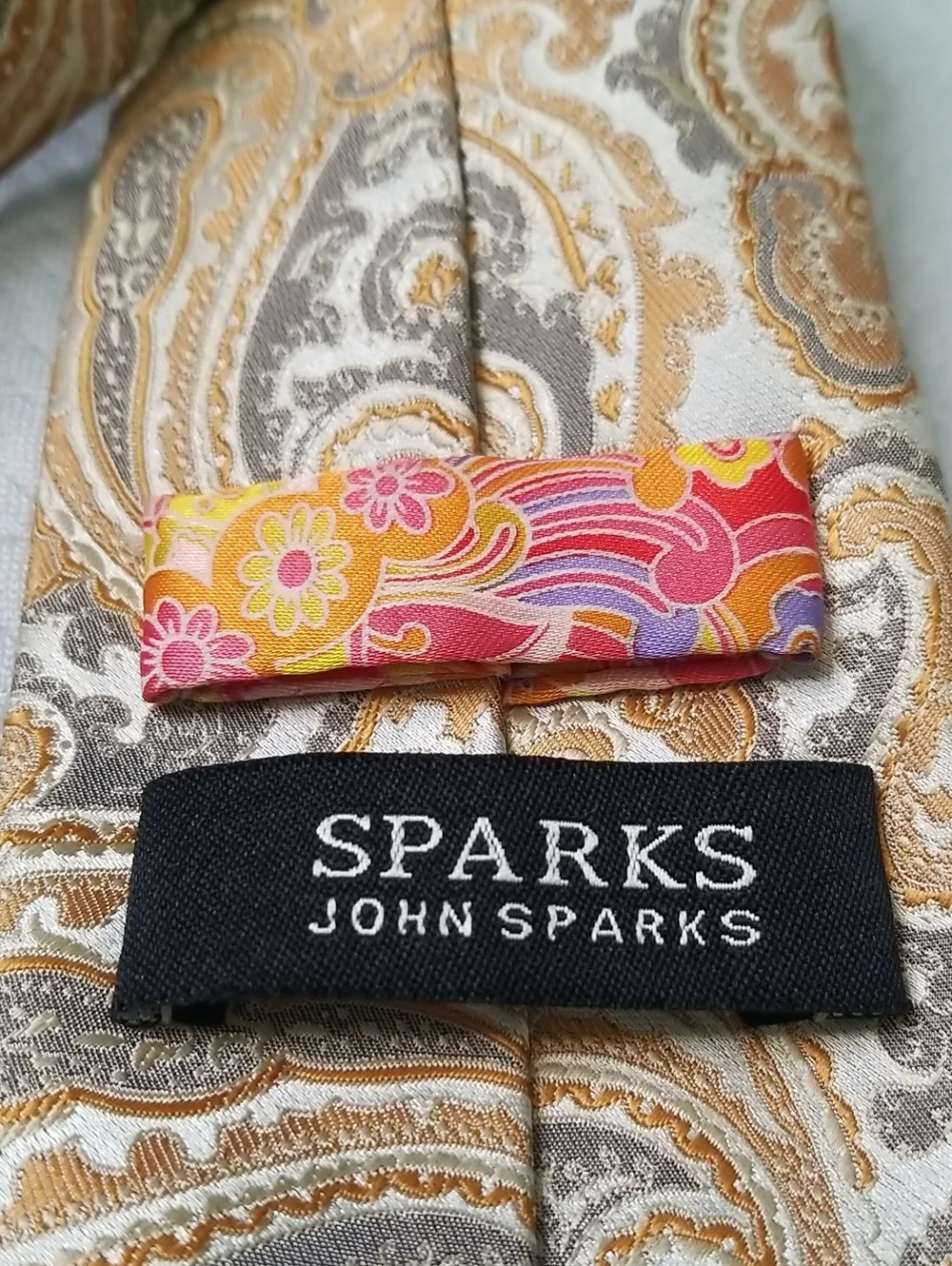 John Sparks mens necktie Paisley Print EUC